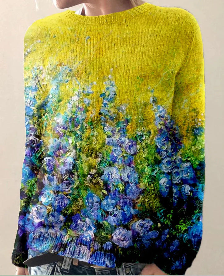 Lora Women's 3D Floral Knit Sweater
