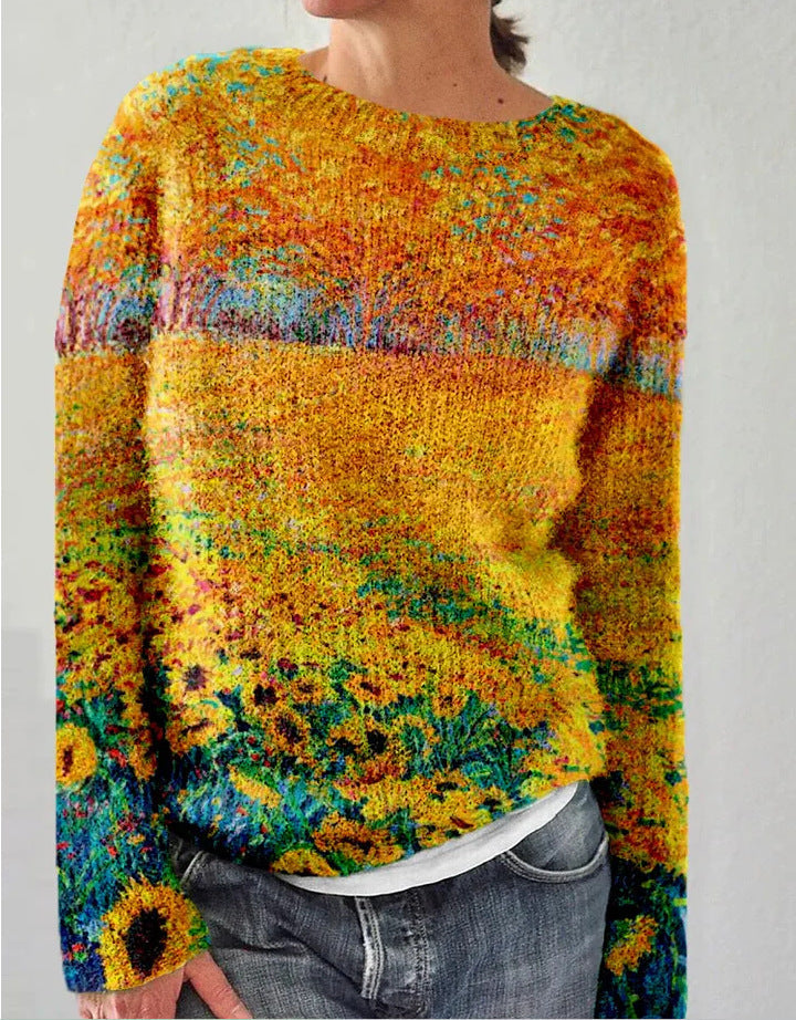 Lora Women's 3D Floral Knit Sweater