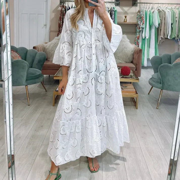 Elegant Lace Embroidery Dress