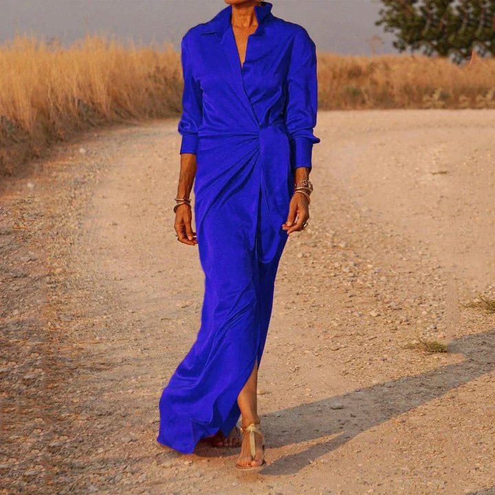 Stylish Women's Summer Dress Featuring a Wrap Neck Design