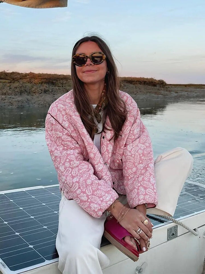 BLOOM – Women's Pink Quilted Patchwork Coat