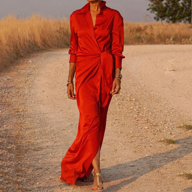 Stylish Women's Summer Dress Featuring a Wrap Neck Design