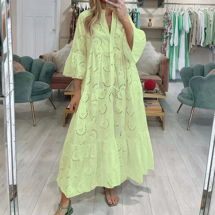 Elegant Lace Embroidery Dress