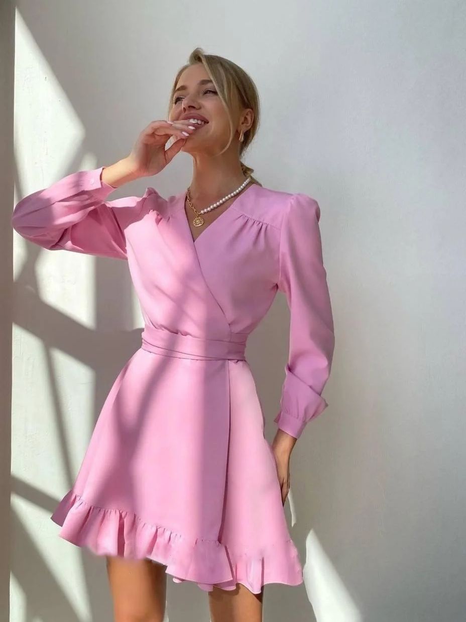 Stylish Long-Sleeve Mini Dress