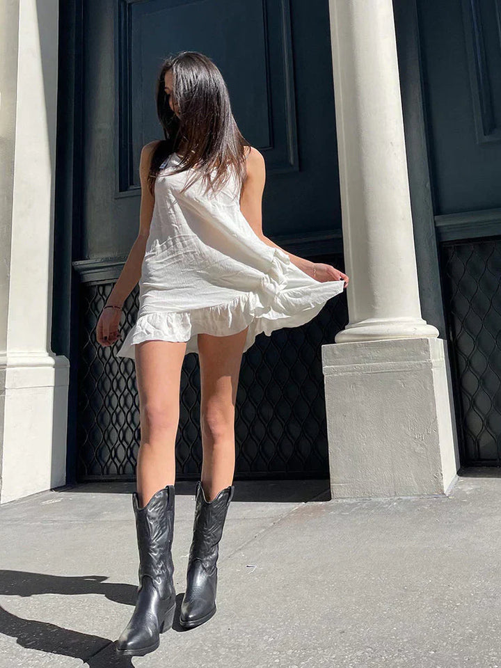 Stylish Metallic Western Ankle Boots