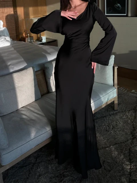 Round Neck Long Dress for Women