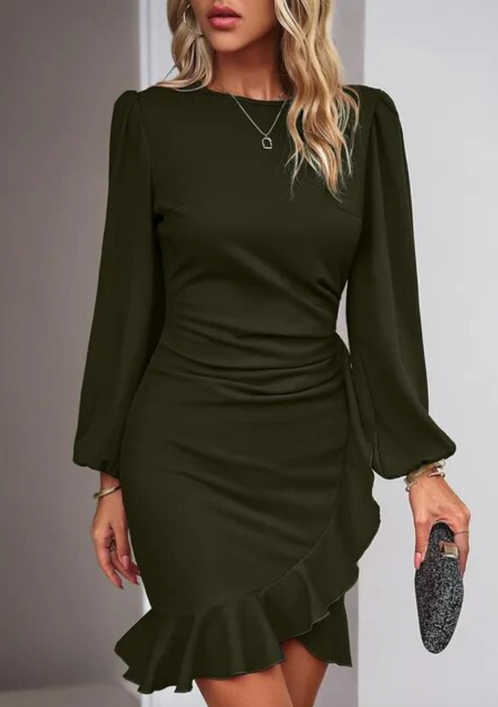 Triska - Bodycon Dress with Ruffled Hem