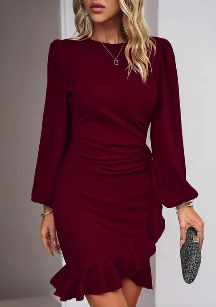 Triska - Bodycon Dress with Ruffled Hem