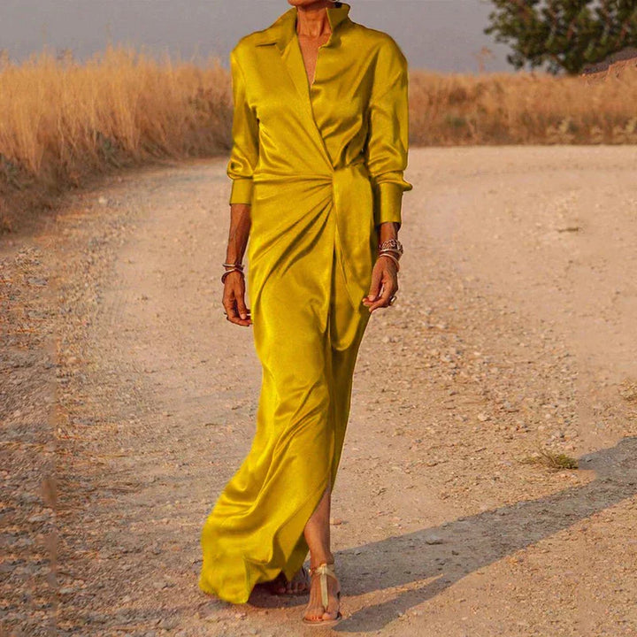 Stylish Women's Summer Dress Featuring a Wrap Neck Design