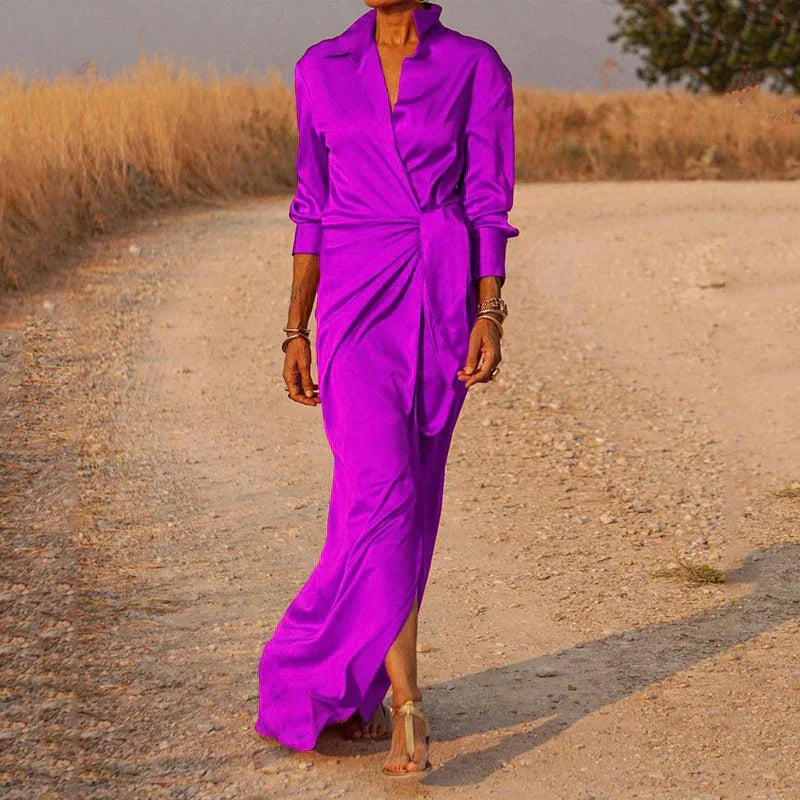 Stylish Women's Summer Dress Featuring a Wrap Neck Design