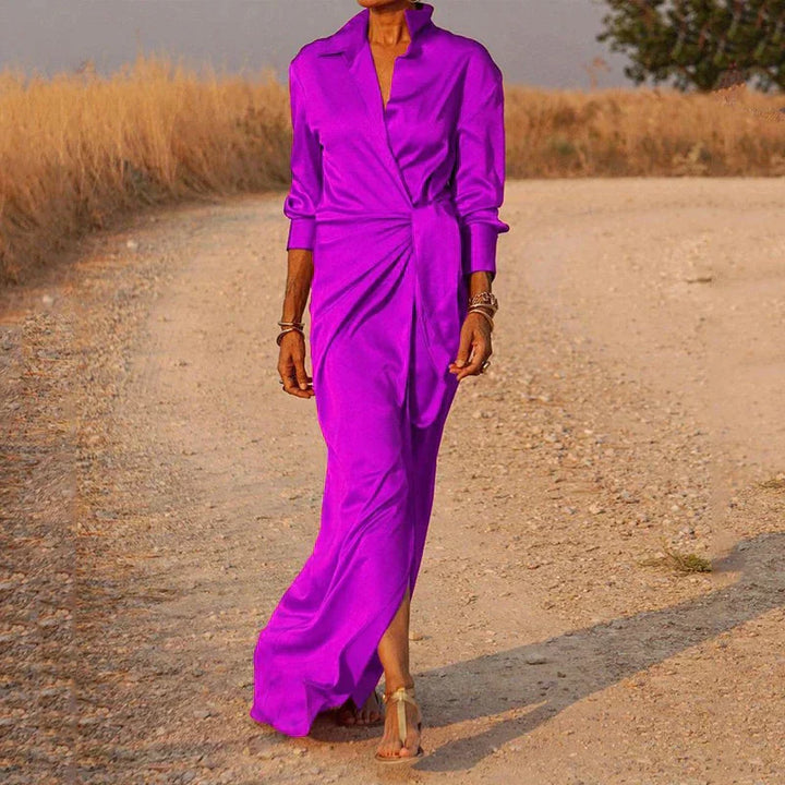 Stylish Women's Summer Dress Featuring a Wrap Neck Design