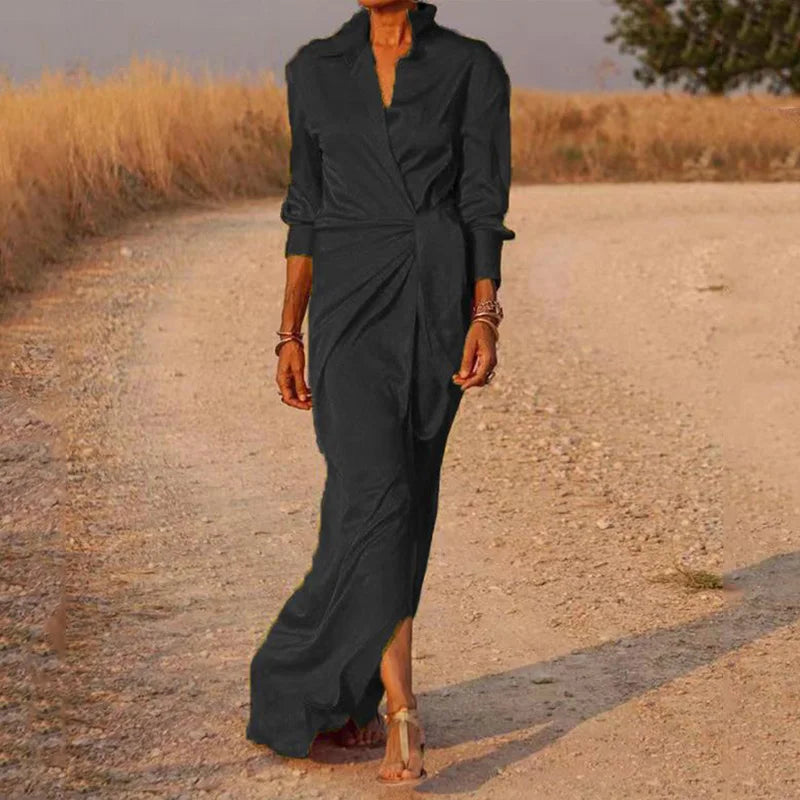 Stylish Women's Summer Dress Featuring a Wrap Neck Design