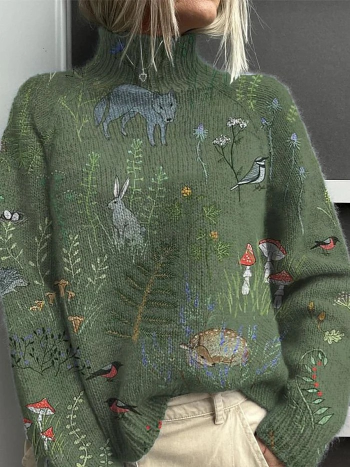 Fenela Knit Turtleneck Pullover Sweater