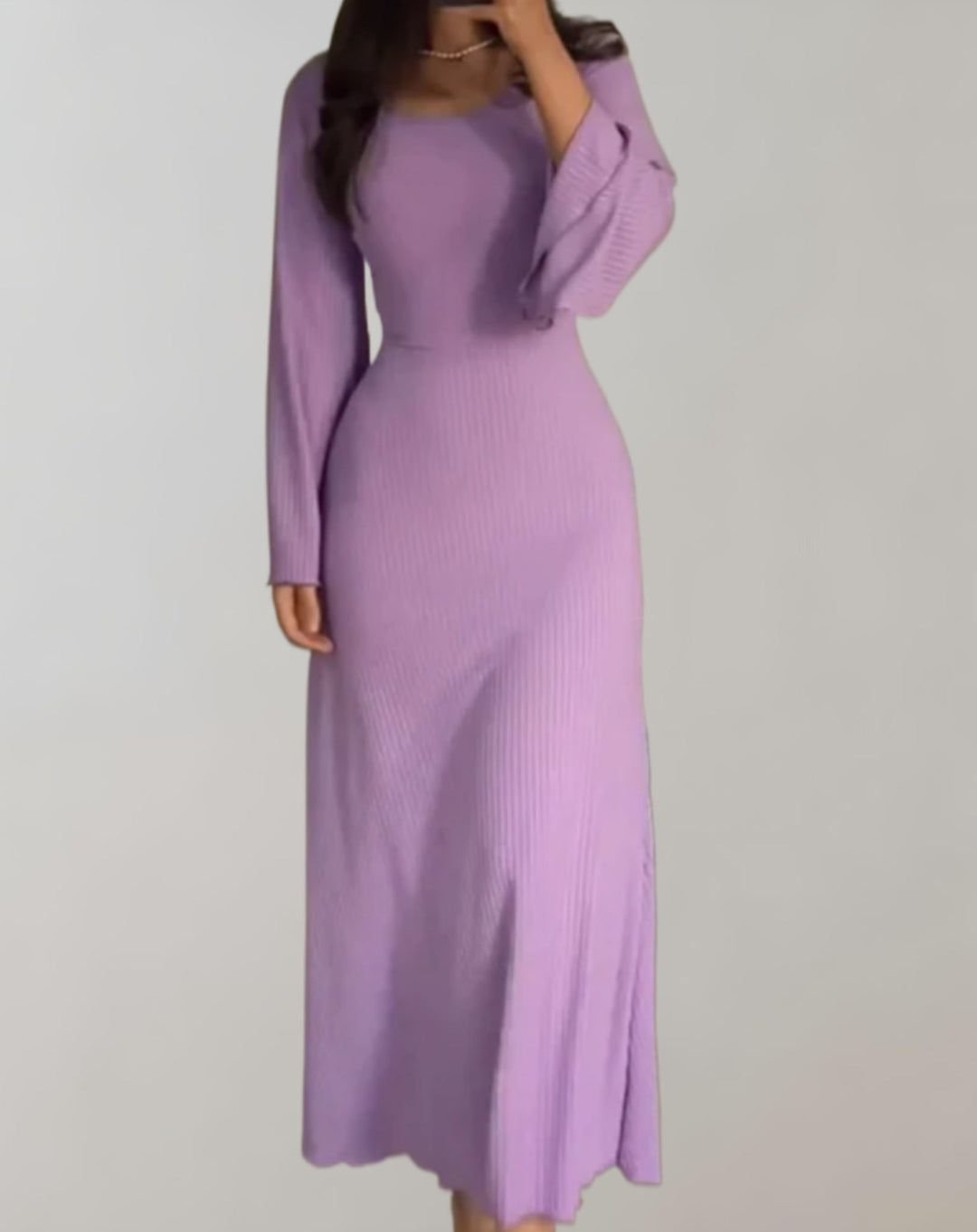 Women's Noemie Long Sleeve Bodycon Dress featuring Round Neckline