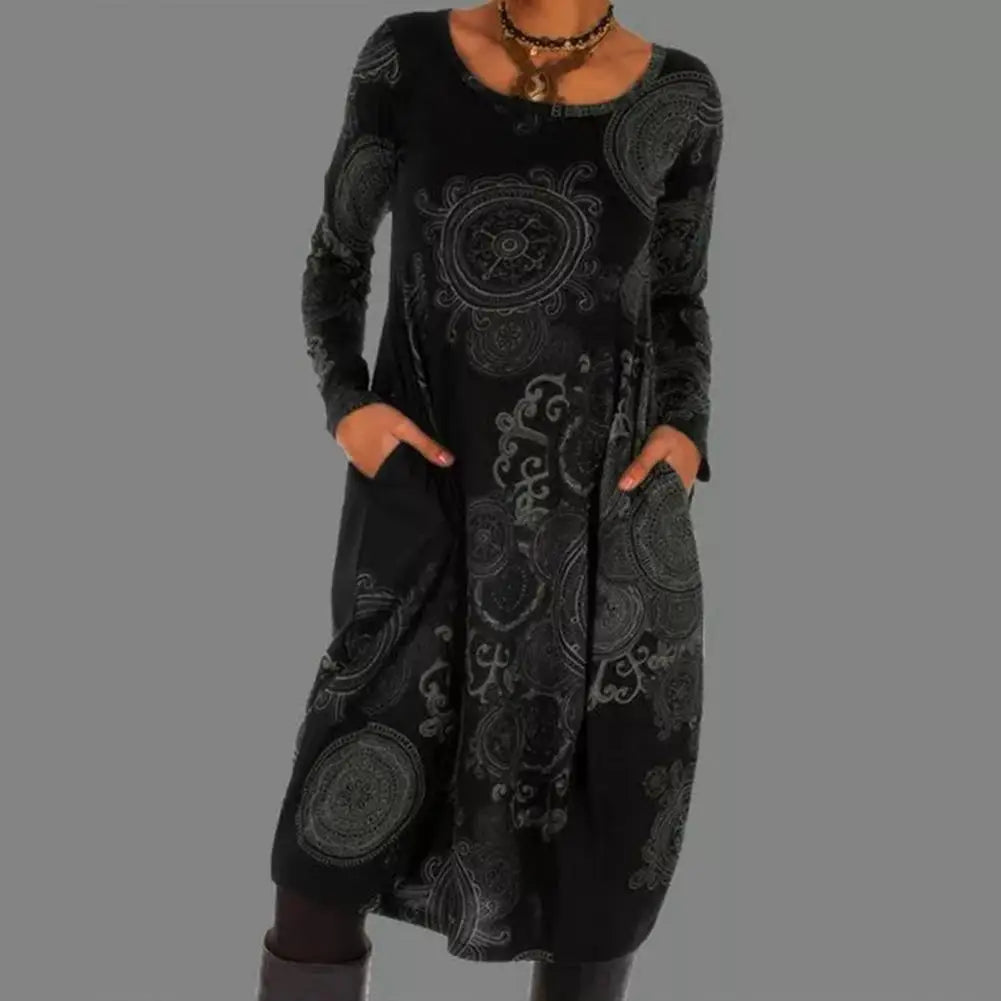 Women's Bohemian Round Neck Dress