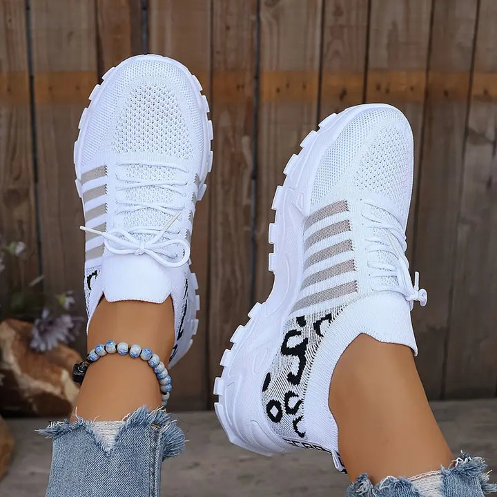 Ventilated Leopard Print Sneakers