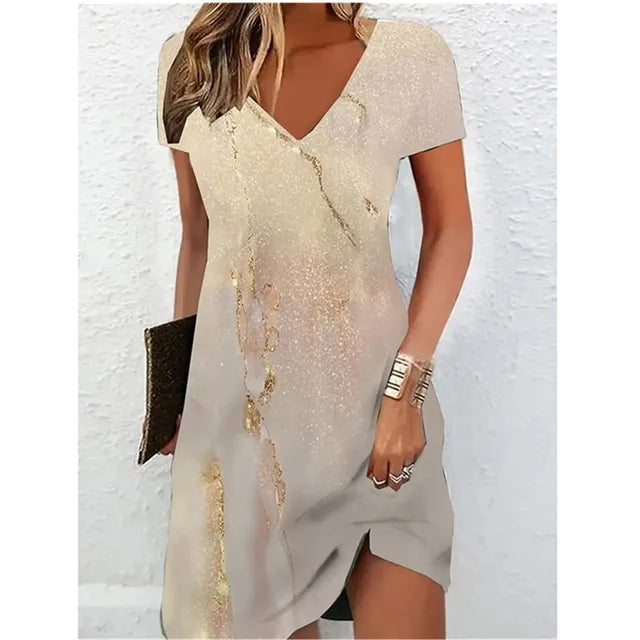 Glittering Sequin Cocktail Dress in Champagne