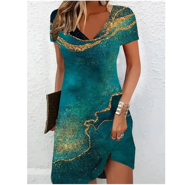 Glittering Sequin Cocktail Dress in Champagne