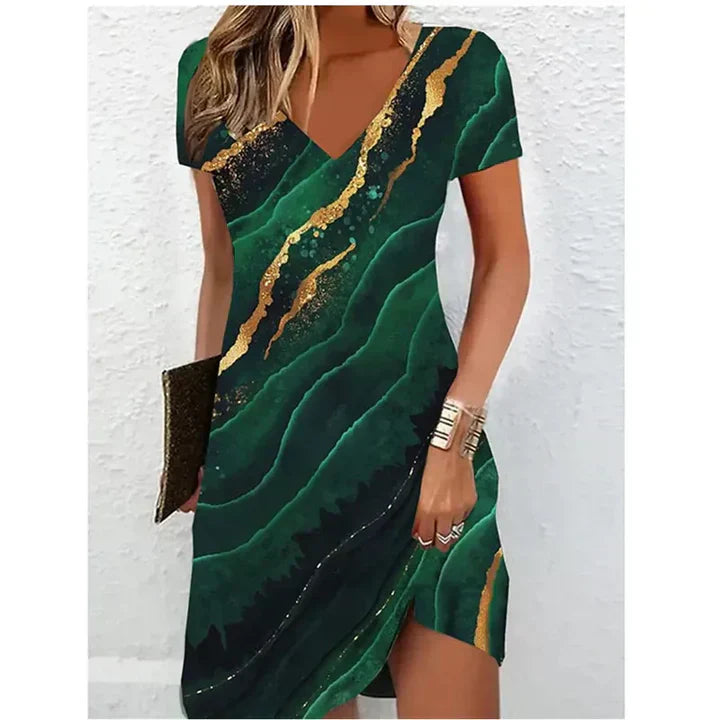 Glittering Sequin Cocktail Dress in Champagne