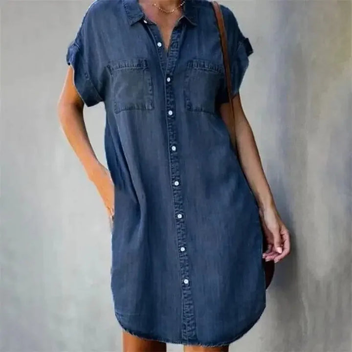 Summer Breeze Collection: Dagen Denim Dress" can be rewritten as "Dagen Denim Dress from the Summer Breeze Collection.