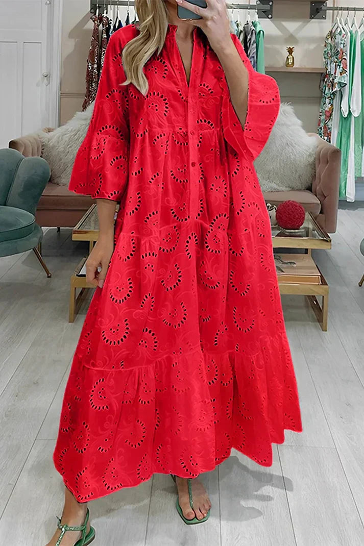 Elegant Lace Embroidery Dress