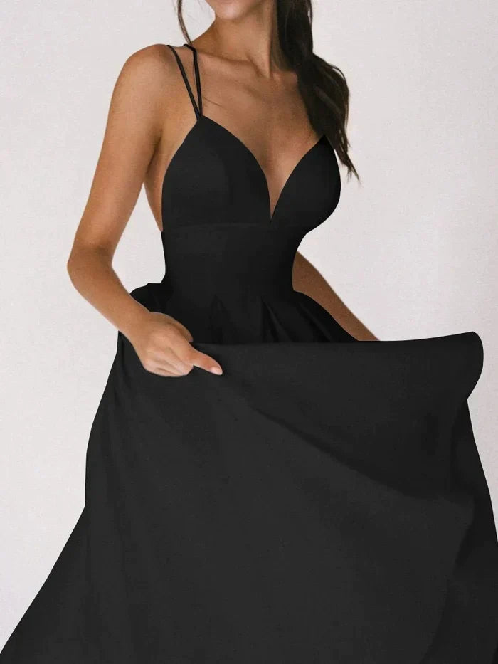 Stylish V-Neck Strappy Dress