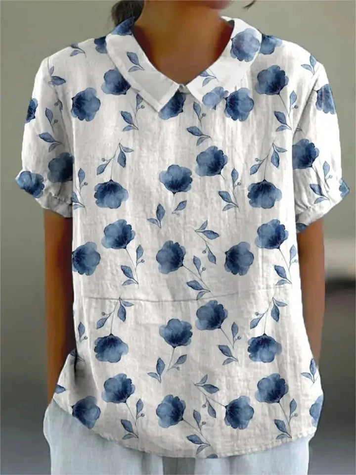 Floral Print Cotton Blouse