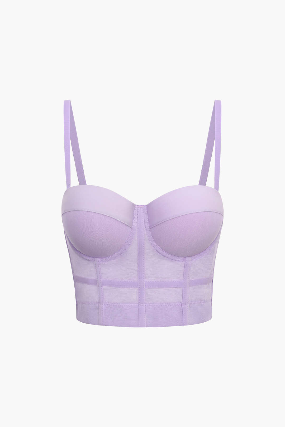 Underwire Mesh Bustier Blouse