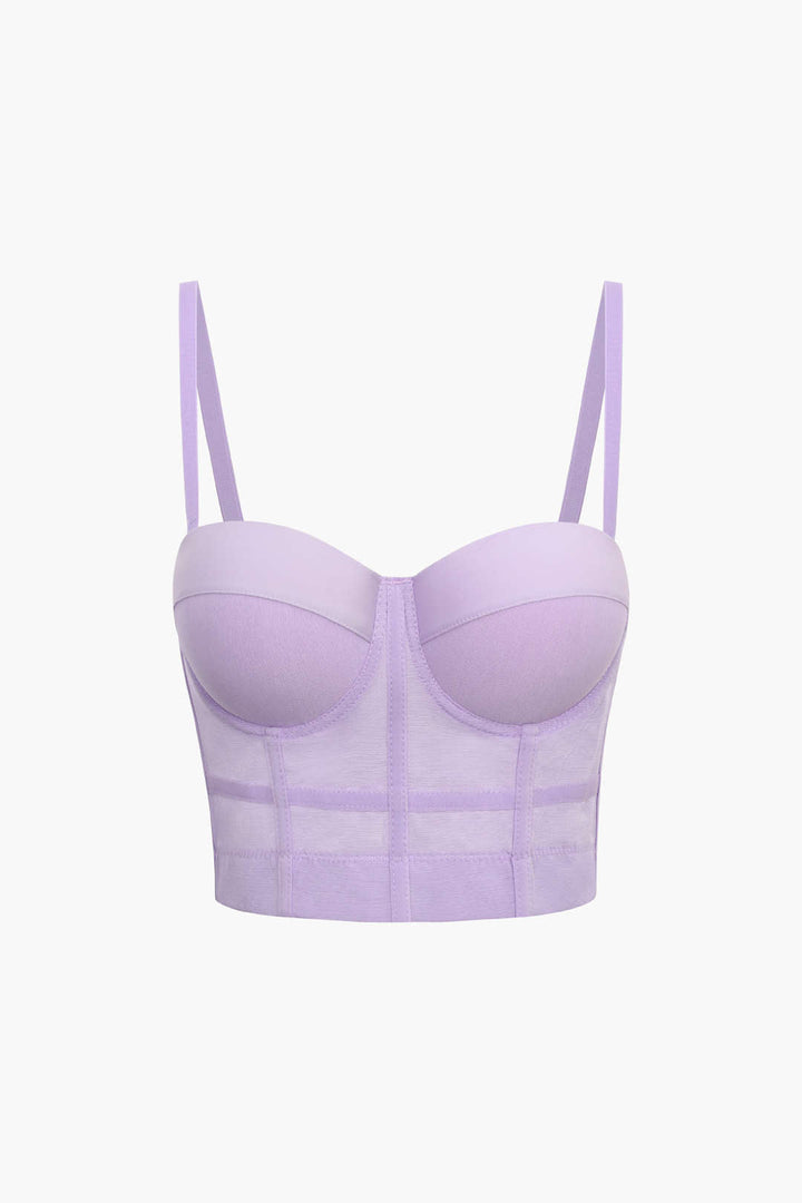 Underwire Mesh Bustier Blouse