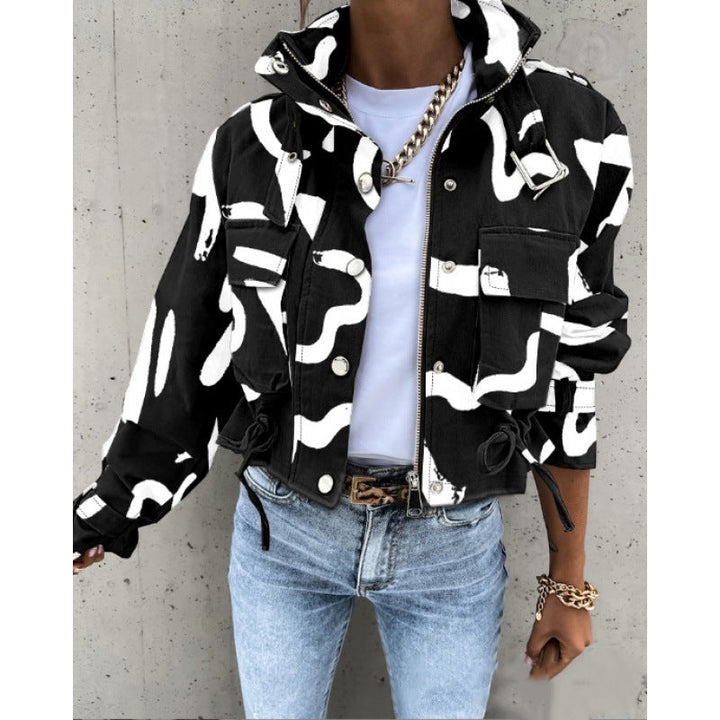 Stylish Women's Stand-Up Collar Jacket