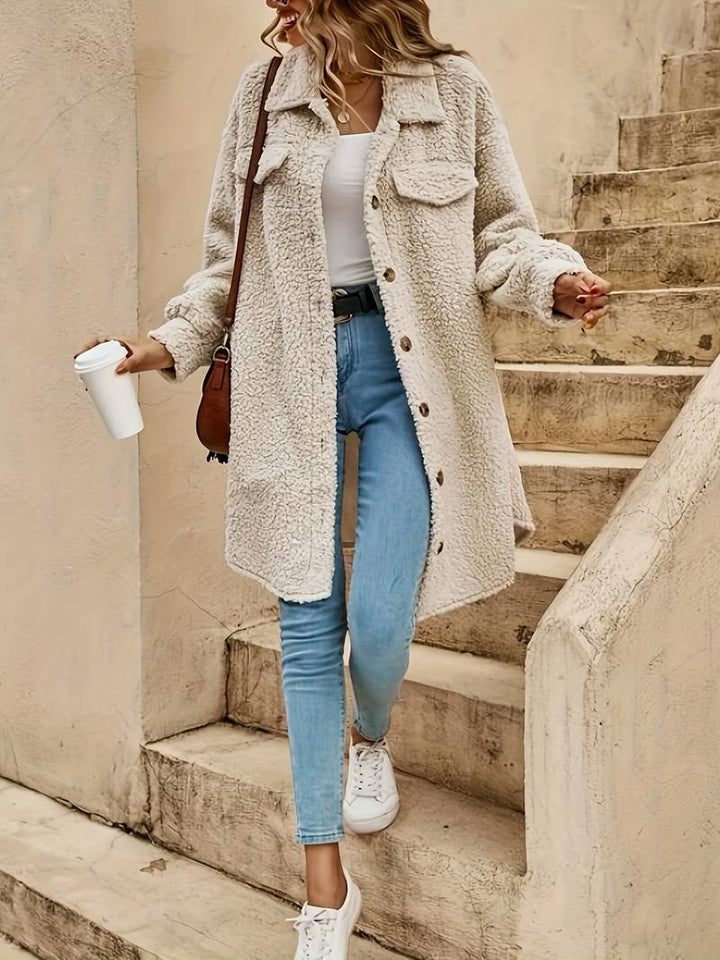 Solid Color Teddy Coat for Women
