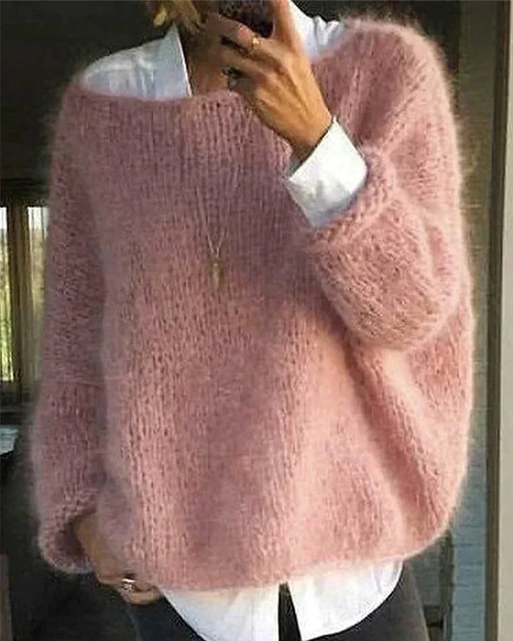 Colorful Off-Shoulder Knit Sweater