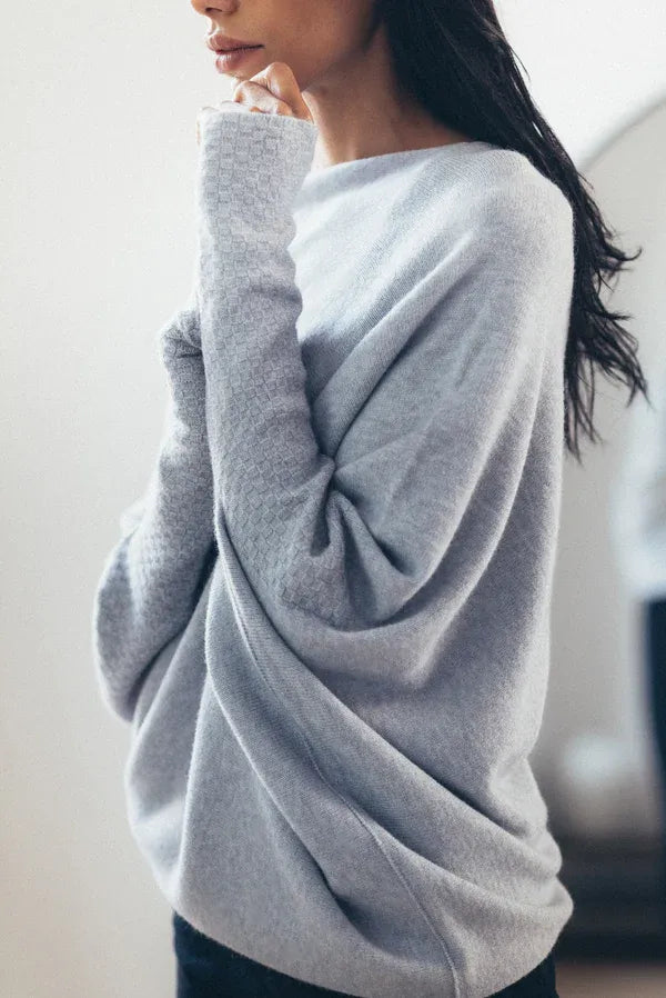 Asira - Off-Center Draped Sweater