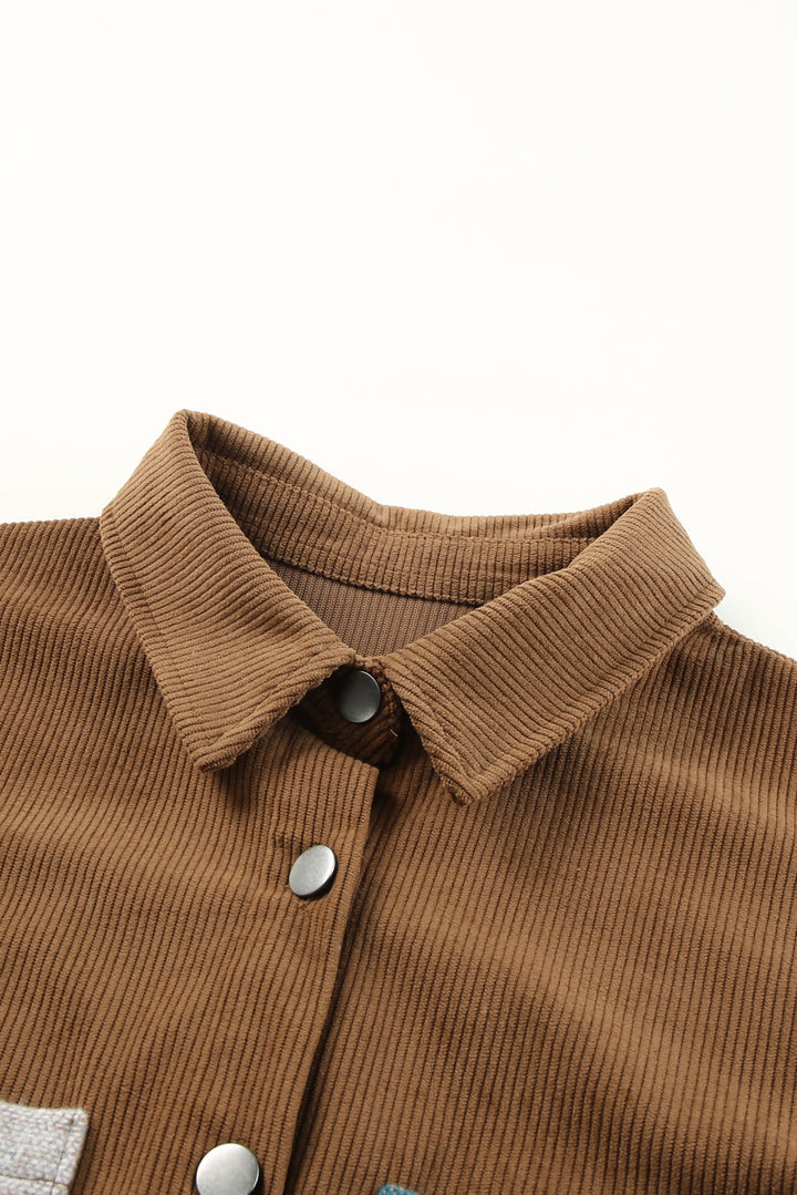 Aztec-Patterned Corduroy Jacket
