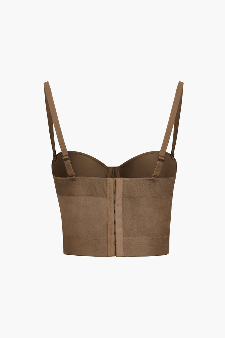Underwire Mesh Bustier Blouse