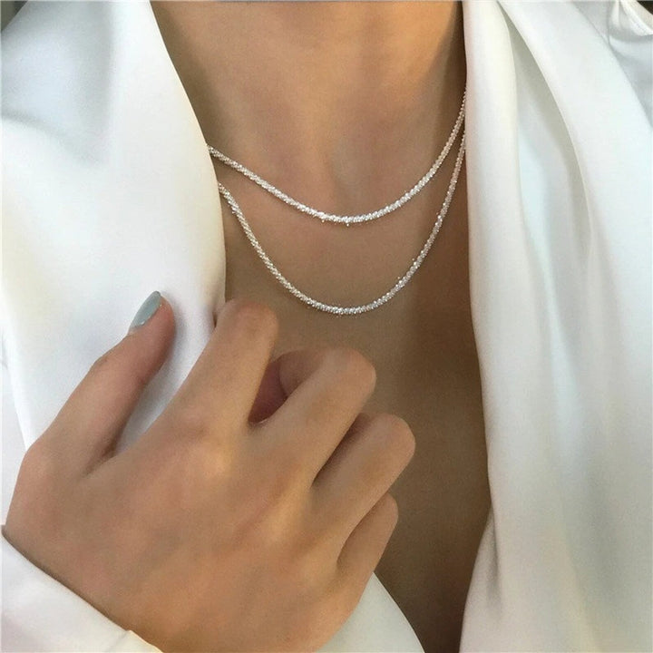 Women's Celestial Necklace with Silver Double Chain