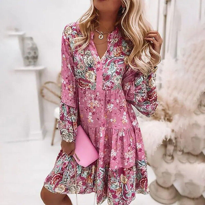 Bries – Floral Print Bohemian Midi Dress